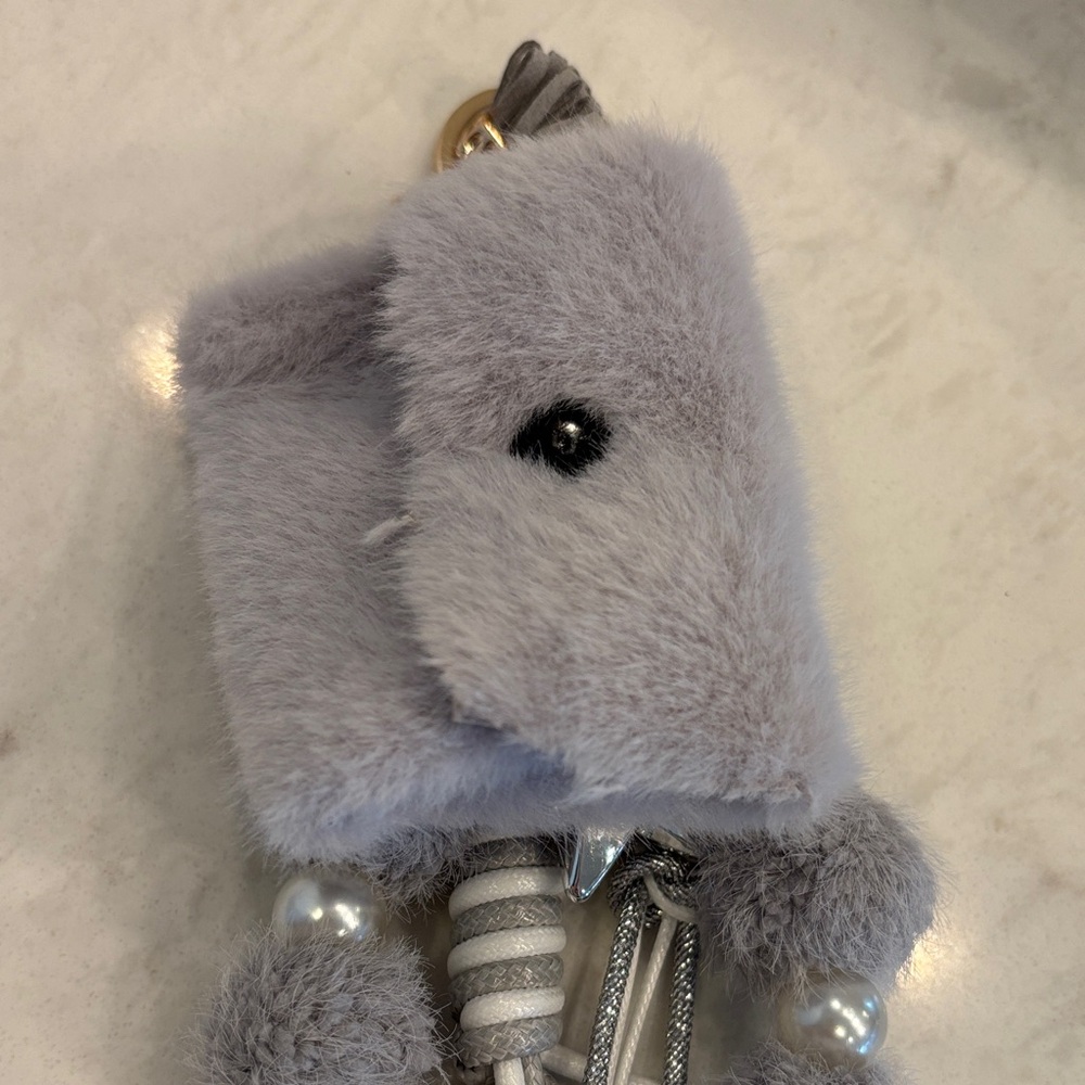 Gray and Silver Bag Charms Keychain Accessory - Picture 2 of 8